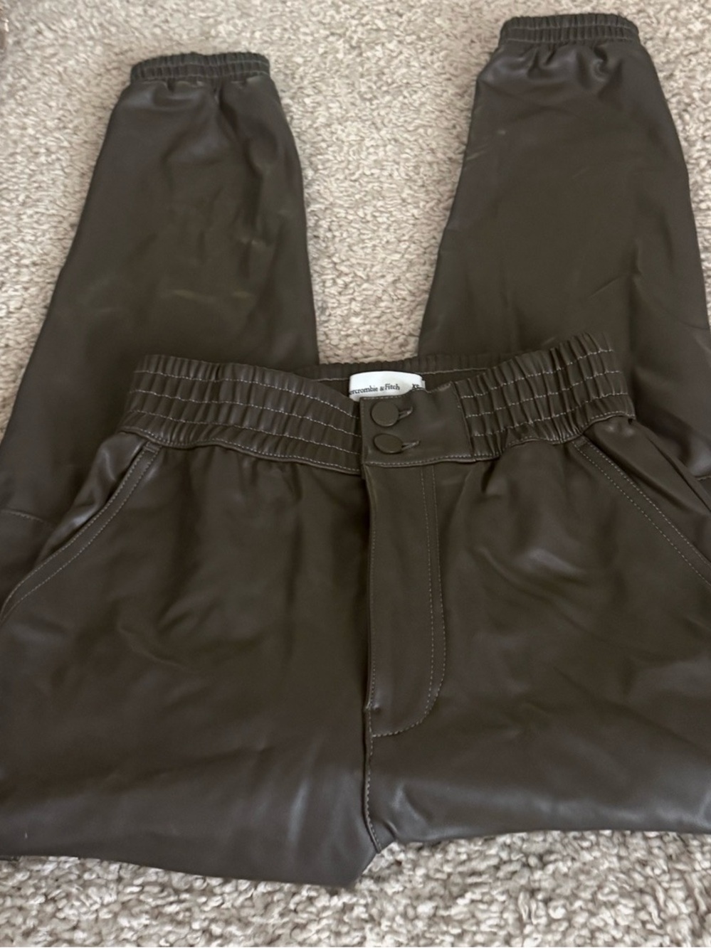 NWOT Abercrombie & Fitch faux leather joggers